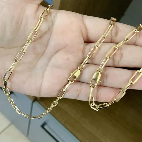 Cordão e pulseira de moeda antiga estilo tijolinho